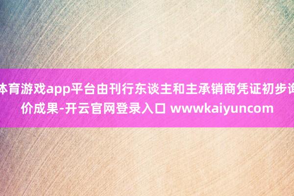 体育游戏app平台由刊行东谈主和主承销商凭证初步询价成果-开云官网登录入口 wwwkaiyuncom