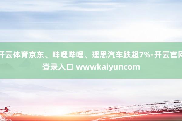 开云体育京东、哔哩哔哩、理思汽车跌超7%-开云官网登录入口 wwwkaiyuncom