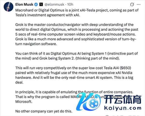 不依赖东谈主工操作!马斯克晓示确立数字擎天柱 将并排一整家公司