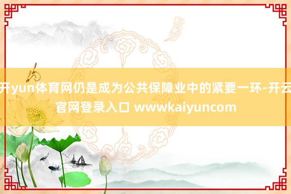 开yun体育网仍是成为公共保障业中的紧要一环-开云官网登录入口 wwwkaiyuncom