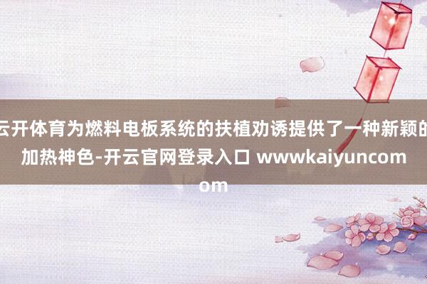 云开体育为燃料电板系统的扶植劝诱提供了一种新颖的加热神色-开云官网登录入口 wwwkaiyuncom