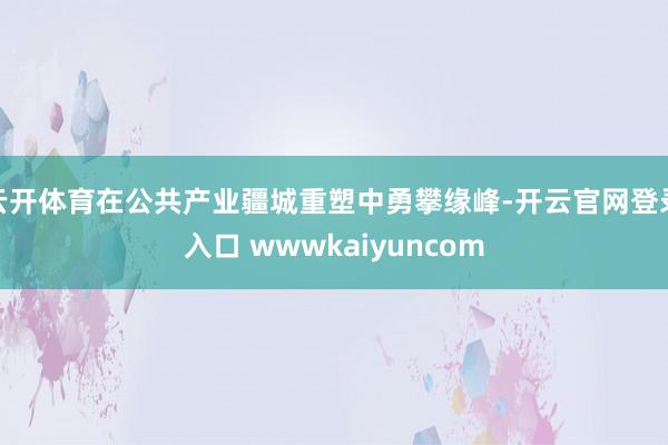 云开体育在公共产业疆城重塑中勇攀缘峰-开云官网登录入口 wwwkaiyuncom