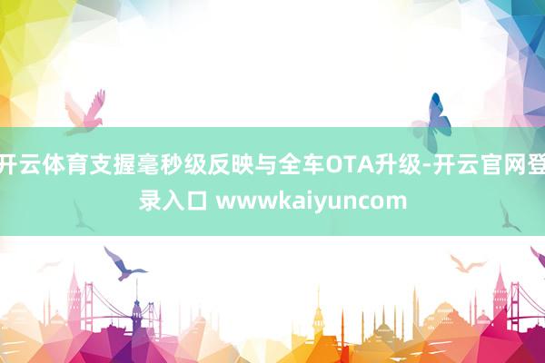 开云体育支握毫秒级反映与全车OTA升级-开云官网登录入口 wwwkaiyuncom