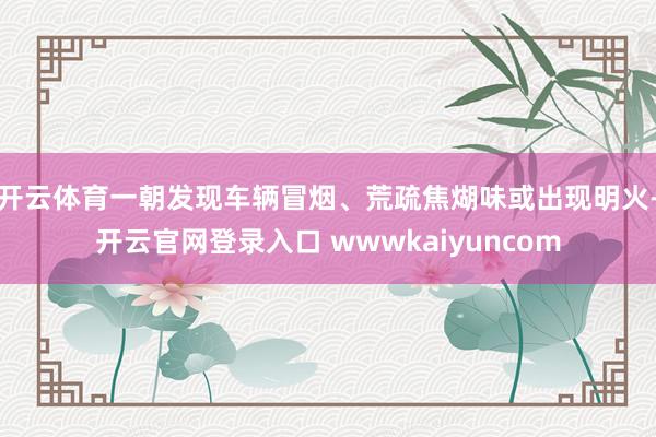 开云体育一朝发现车辆冒烟、荒疏焦煳味或出现明火-开云官网登录入口 wwwkaiyuncom