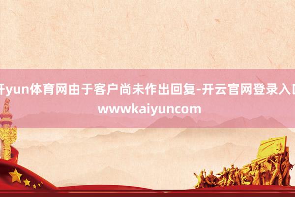 开yun体育网由于客户尚未作出回复-开云官网登录入口 wwwkaiyuncom