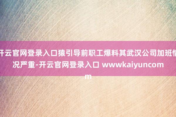 开云官网登录入口猿引导前职工爆料其武汉公司加班情况严重-开云官网登录入口 wwwkaiyuncom
