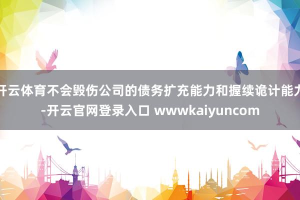 开云体育不会毁伤公司的债务扩充能力和握续诡计能力-开云官网登录入口 wwwkaiyuncom