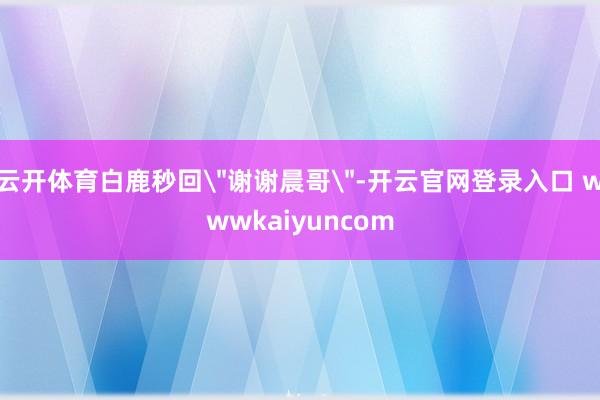 云开体育白鹿秒回