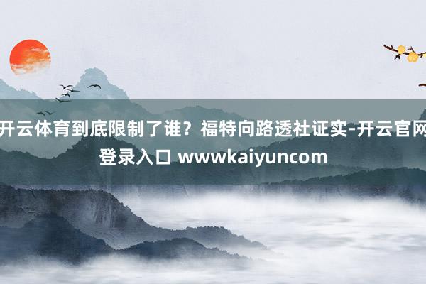 开云体育到底限制了谁? 福特向路透社证实-开云官网登录入口 wwwkaiyuncom