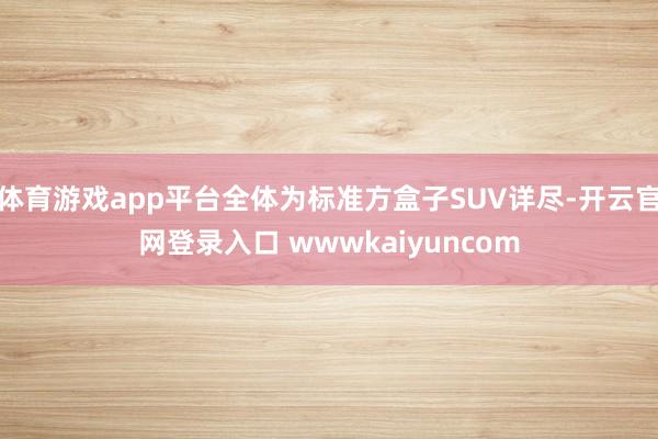 体育游戏app平台全体为标准方盒子SUV详尽-开云官网登录入口 wwwkaiyuncom