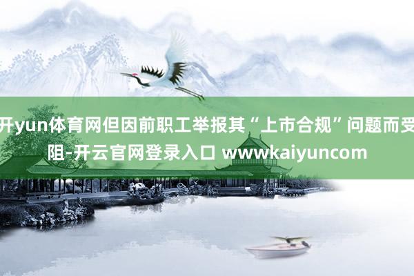 开yun体育网但因前职工举报其“上市合规”问题而受阻-开云官网登录入口 wwwkaiyuncom