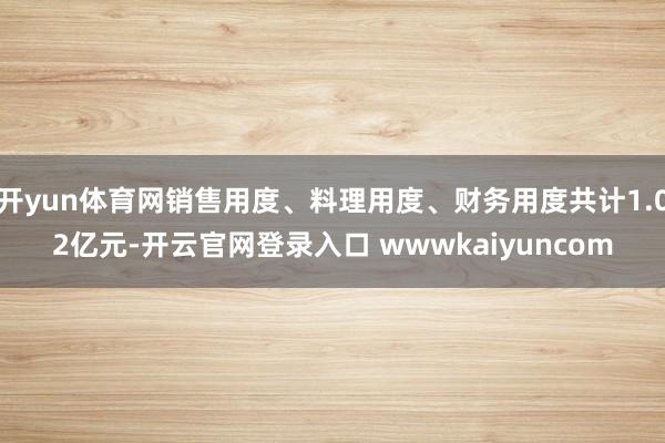 开yun体育网销售用度、料理用度、财务用度共计1.02亿元-开云官网登录入口 wwwkaiyuncom