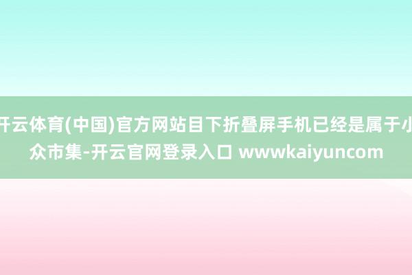 开云体育(中国)官方网站目下折叠屏手机已经是属于小众市集-开云官网登录入口 wwwkaiyuncom